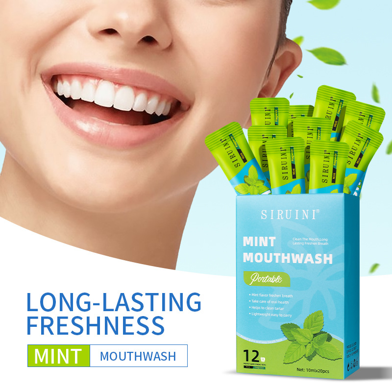 Teeth Whitening Mouthwash - 20 pçs enxaguatório bucal descartável sem