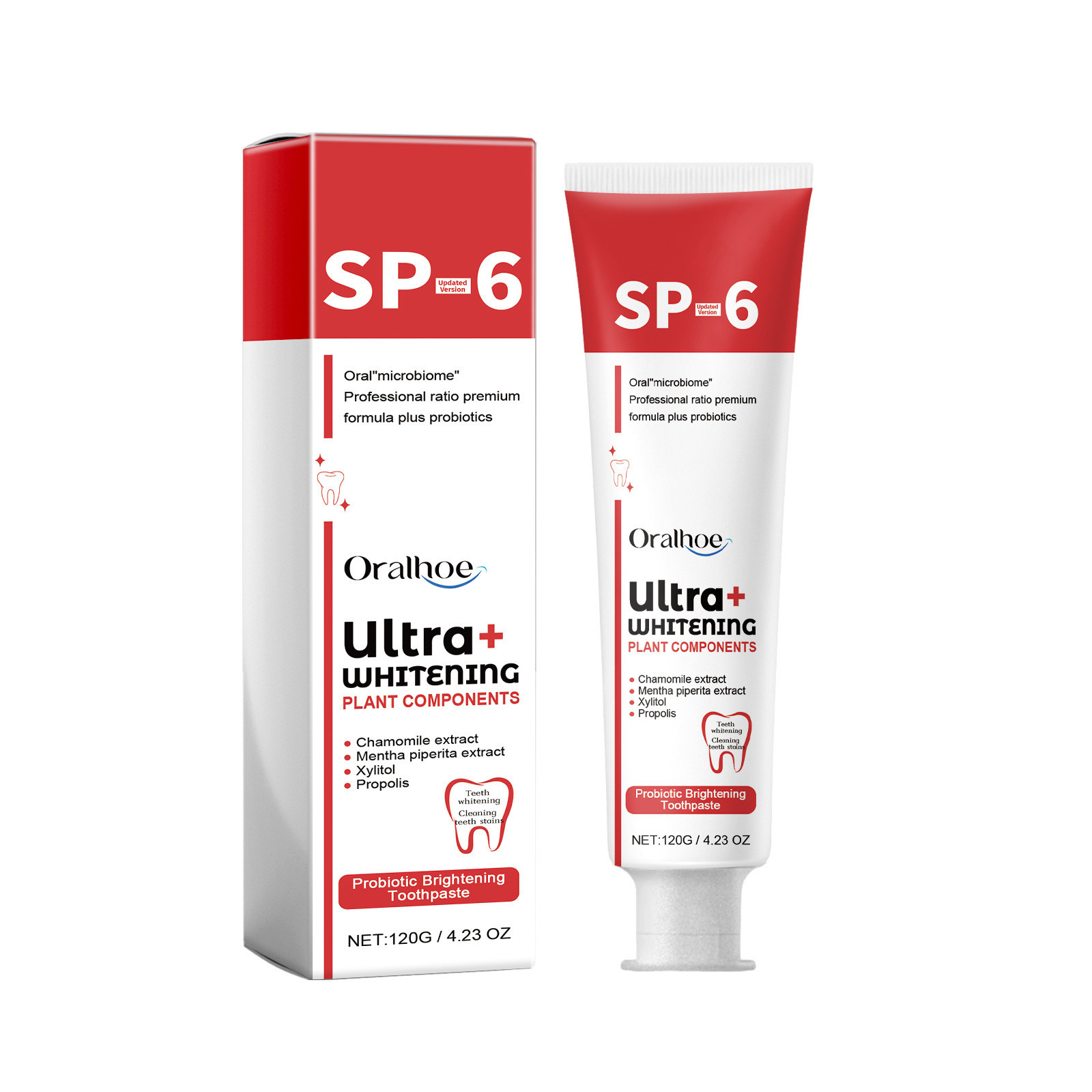 Teeth Whitening Enzymes - Creme dental clareador probiótico, Clareamento e