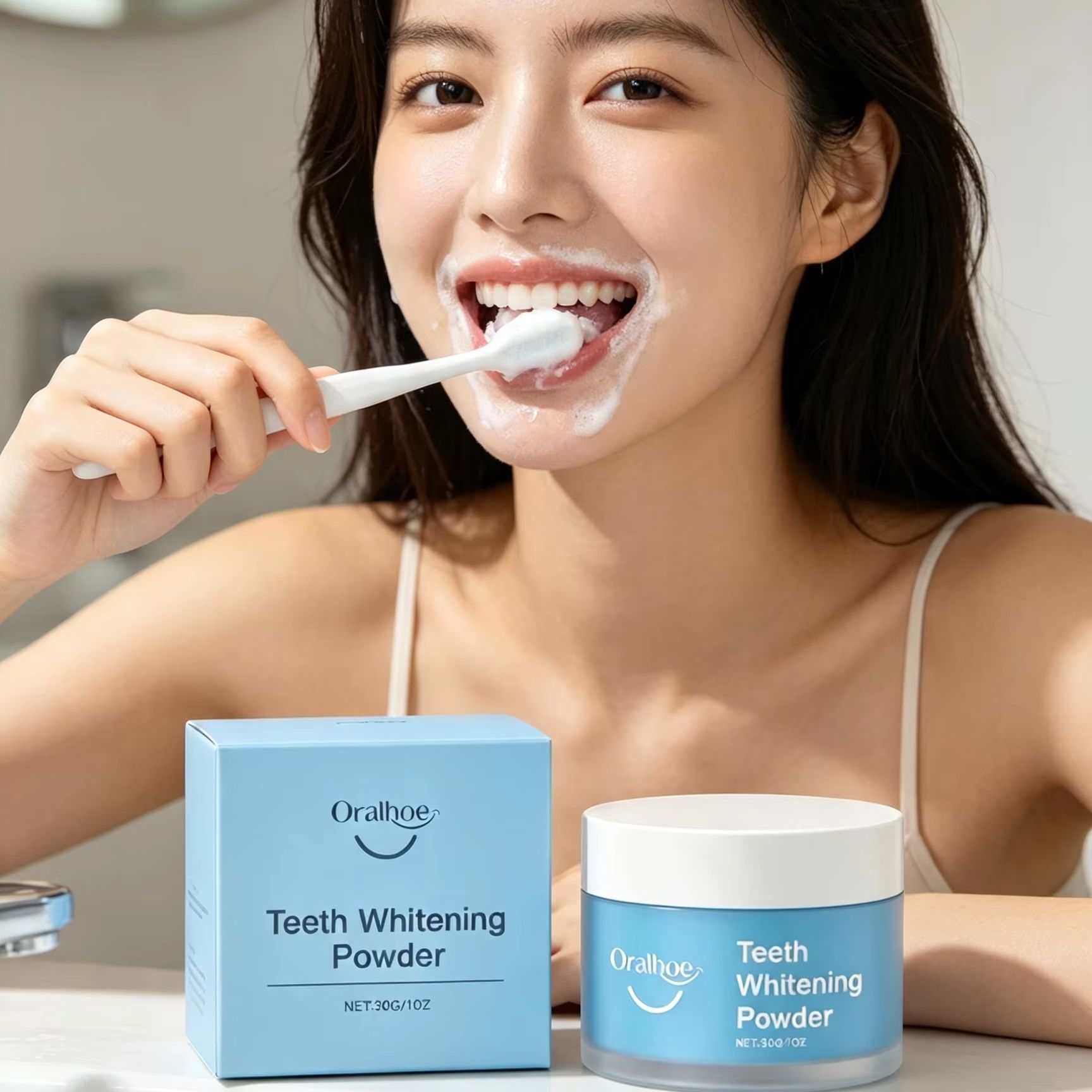 Teeth Whitening Zimba - Pó Dental Oralhoe para Escovação dos