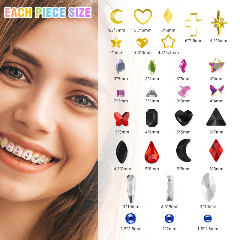 1 conjunto de gemas dentárias, - Tooth Gem Kit avaliação e preço