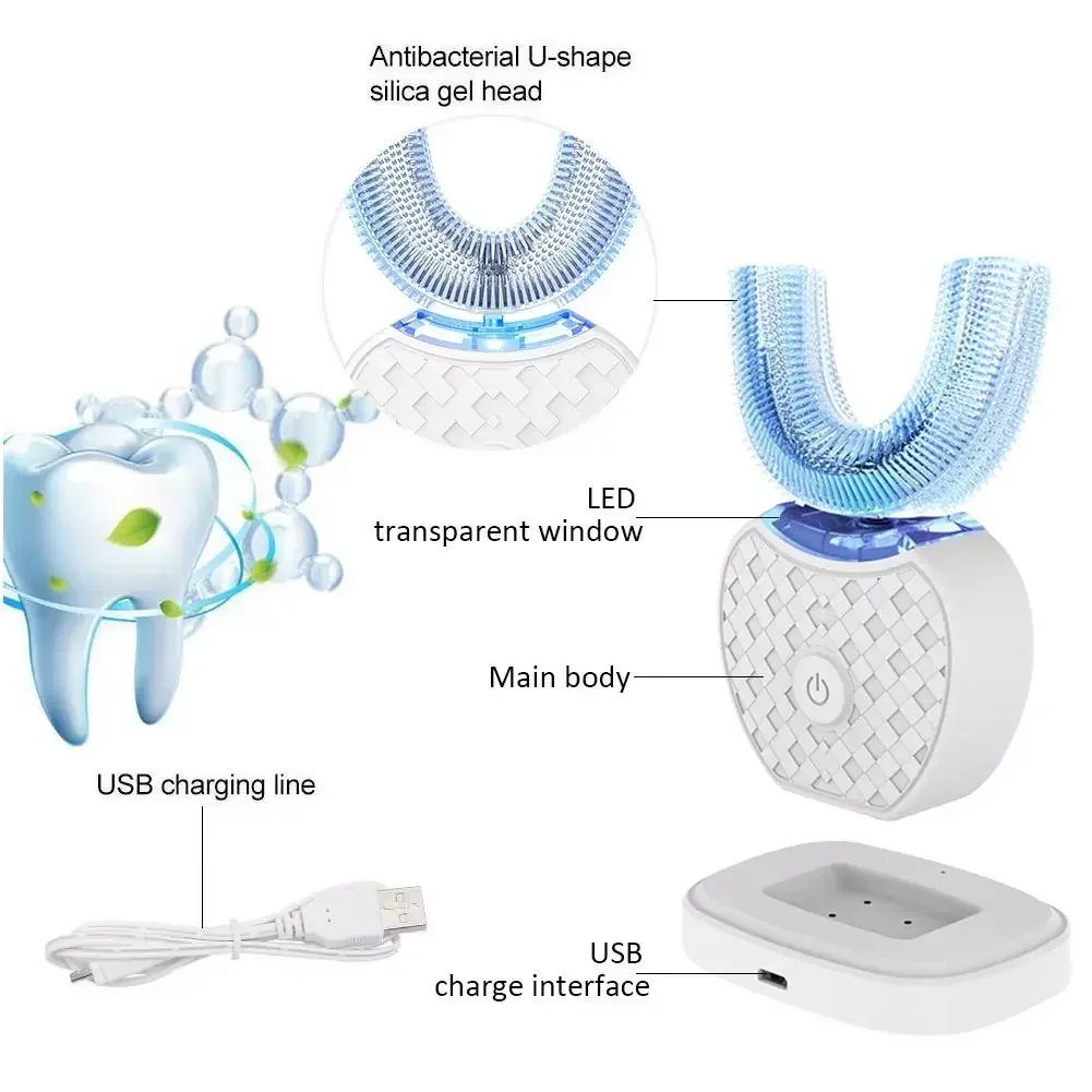 Escova de dentes elétrica ultr - Teeth Whitening With Blue Light avaliação e preço