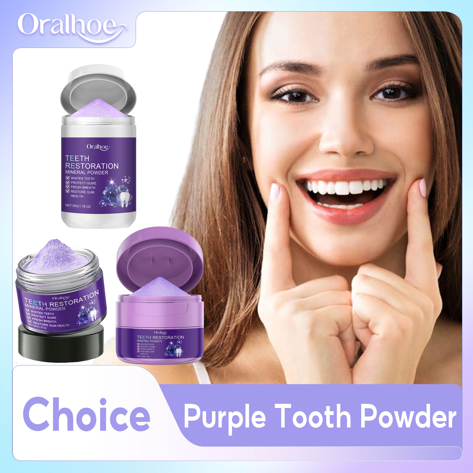 Pó mineral roxo para clareamen - Teeth Whitening Zimba avaliação e preço