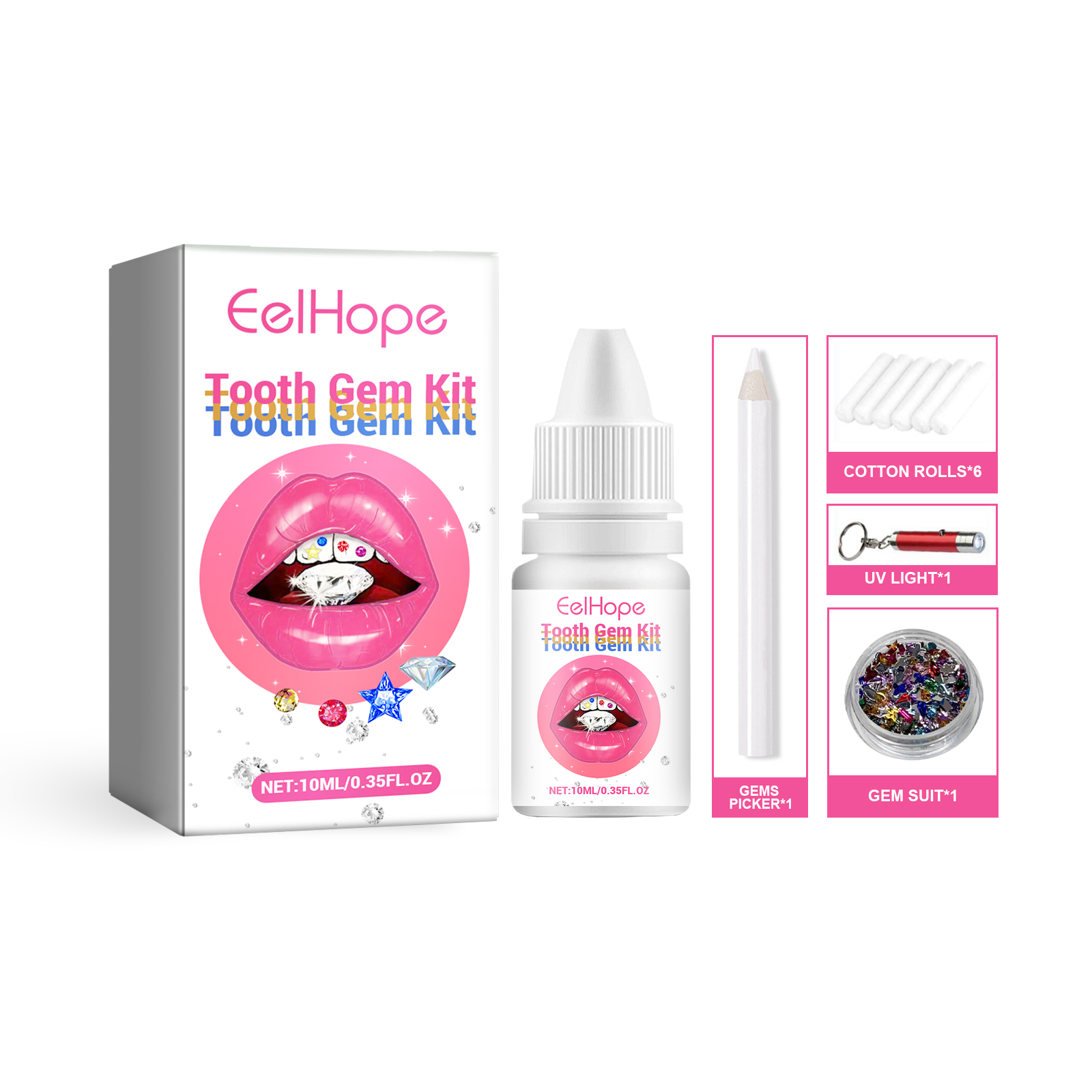 Diy kit de gemas de dente com  - Tooth Gem Kit avaliação e preço