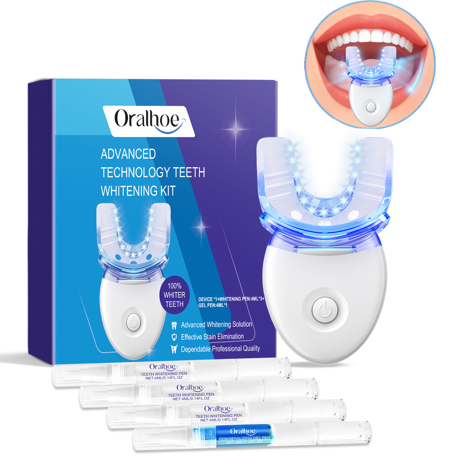 Kit profissional de luz led pa - Teeth Whitening Mouthwash avaliação e preço